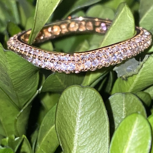 SUZY LEVIANE 14K Yellow Gold Plated Sterling Silver Square Stackable Eternity - Picture 10 of 15